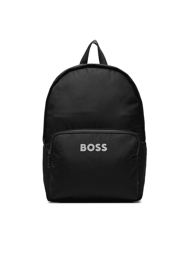 BOSS BOSS Erkek Marka Logolu İki Bölmeli Sırt Askılı Siyah Sırt Çantası 50511918-001