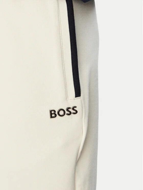 BOSS Erkek Normal Kalıp Pileli Pamuklu Ekru Şort 50566917-132