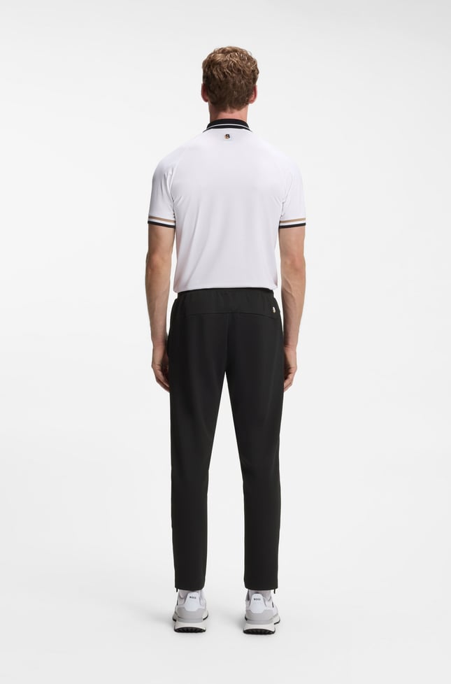 BOSS Erkek Normal Kesim Isı Düzenleyici Esnek Gabardin Kumaşlı Siyah Eşofman Altı 50563330-001