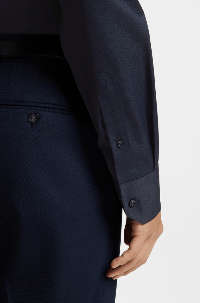 BOSS Erkek Regular Fit %100 Pamuklu Uzun Kollu Lacivert Gömlek 50556498-404