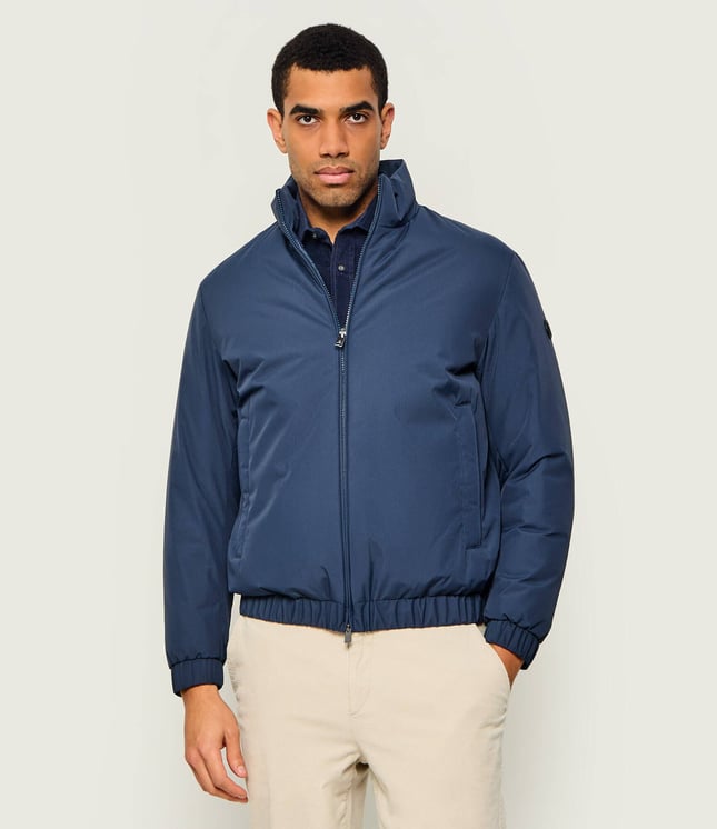 BOSS Erkek Regular Fit Kaz Tüyü Dolgulu Dik Yakalı Fermuarlı Lacivert Mont 50569608-479