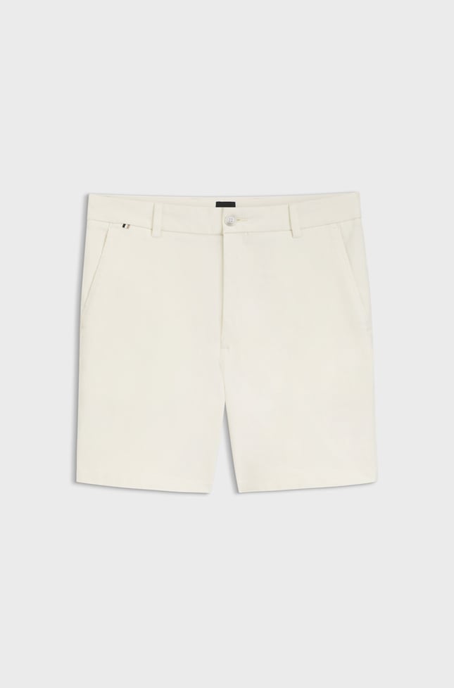 BOSS Erkek Regular Fit Normal Bel Pamuklu Ekru Şort 50555859-118