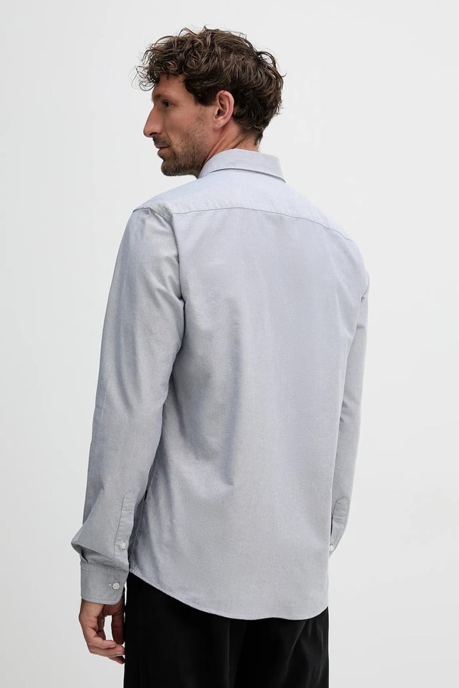 BOSS Erkek Slim Fit %100 Pamuklu Logo İşlemeli Uzun Kollu Lacivert Gömlek 50544951-404