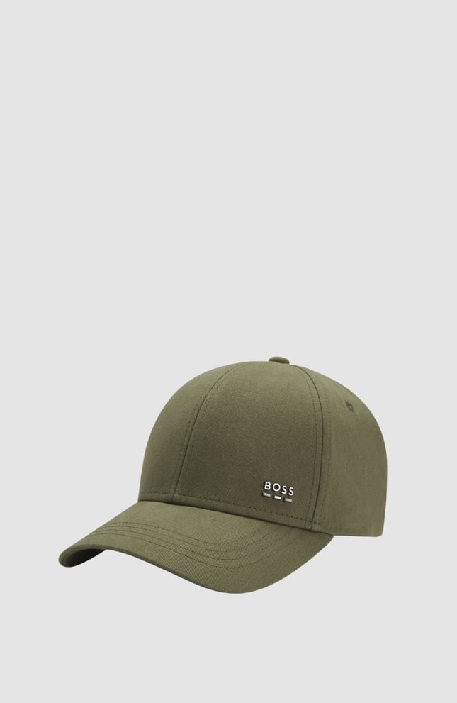 BOSS  BOSS Erkek UV Korumalı Pamuklu Kumaş Metalik Logo Detaylı Ayarlanabilir Tokalı Haki Şapka 50555479-347