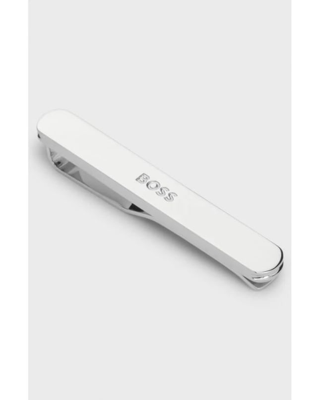 BOSS  BOSS Erkek Üzerine Logo İşlenmiş Parlak Pirinç Gümüş Yaka İğnesi 50552393-040