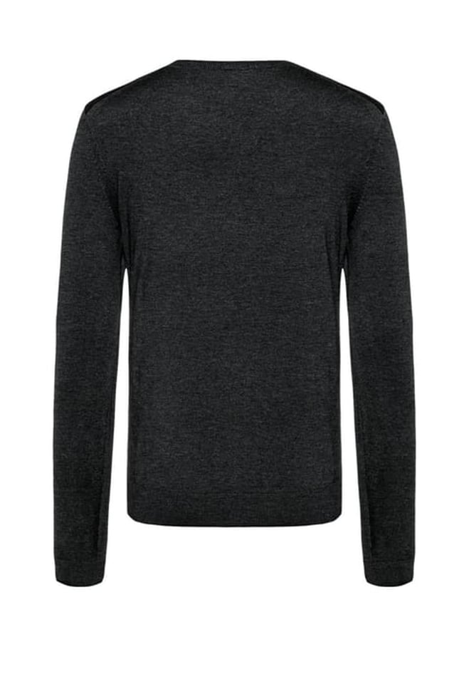 BOSS BOSS Erkek V Yaka Slim Fit Uzun Kollu Siyah Kazak 50378576-SIYAH