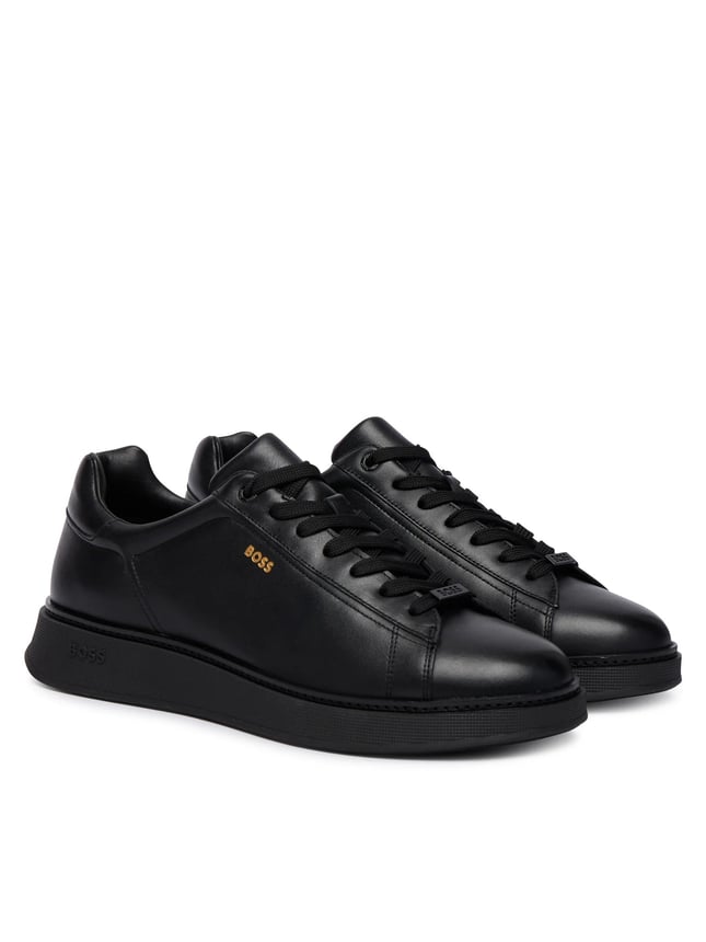 BOSS Erkek Yumuşak Süet Deri Bağcıklı Süper Hafif Dış Taban Siyah Sneaker 50568773-005
