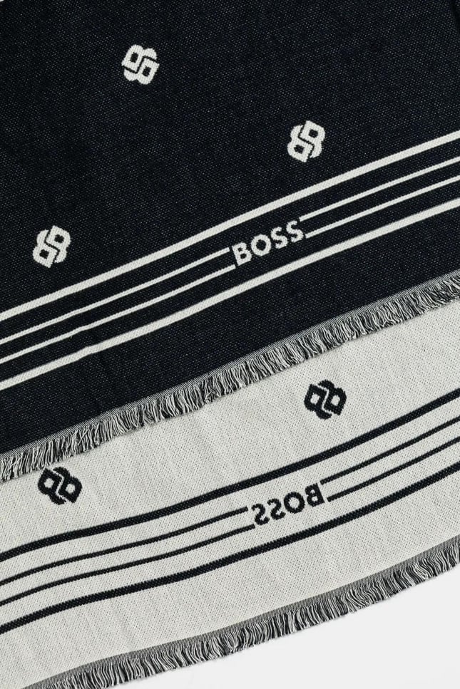 BOSS Kadın Logo Desenli Düz Kumaş Lacivert Şal & Eşarp & Fular 50535789-406