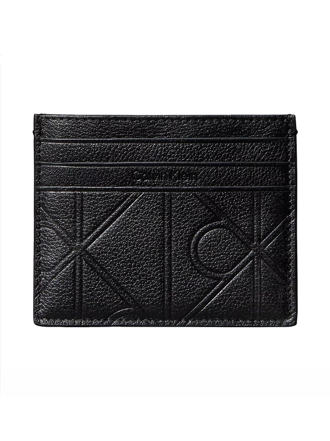 Calvin Klein Calvin Klein Erkek CK Kabartmalı Hakiki Deri Siyah Kartlık LV04D1174G-UB1