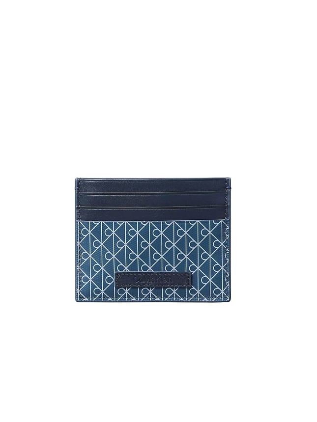Calvin Klein Erkek CK Monogram Logo Desenli Mavi Kartlık LV04D1083G-CCI