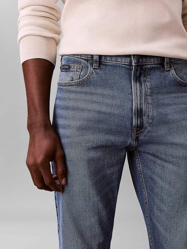 Calvin Klein Erkek Denim Normal Belli Düz Model Günlük Kullanım Mavi Jeans LV04RF940G-3YF