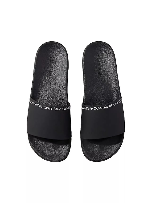 Calvin Klein Erkek Deri Rahat Taban Günlük Kullanım Siyah Terlik HM0HM02108-BEH