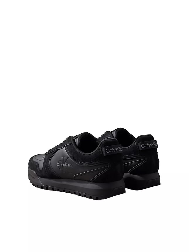 Calvin Klein Erkek Hakiki Deri Süet Detaylı Logolu Siyah Sneaker YM0YM01461-0GJ
