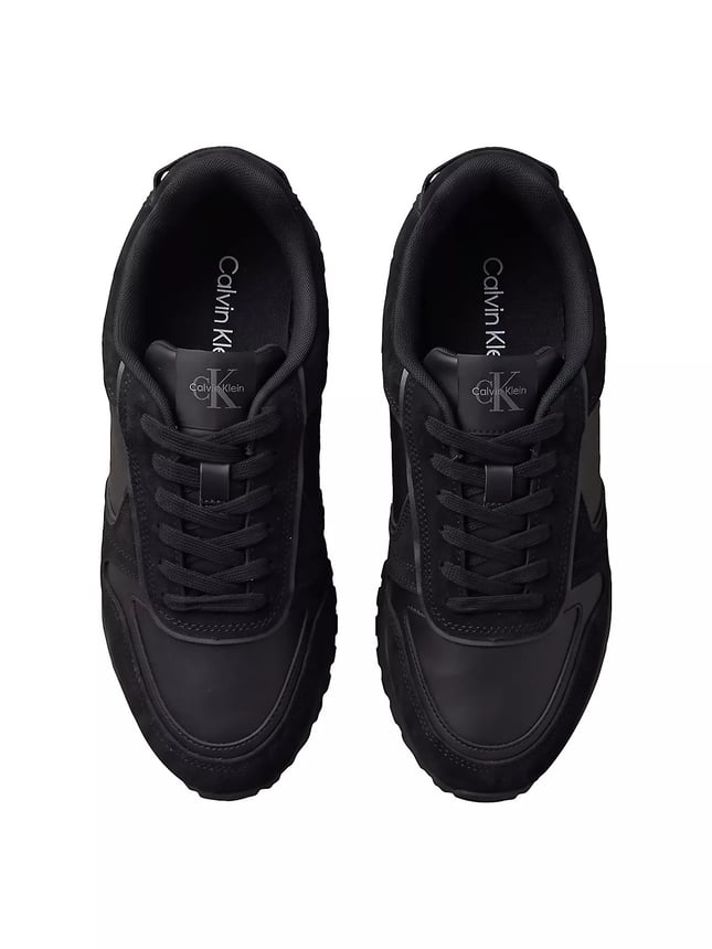 Calvin Klein Erkek Hakiki Deri Süet Detaylı Logolu Siyah Sneaker YM0YM01461-0GJ