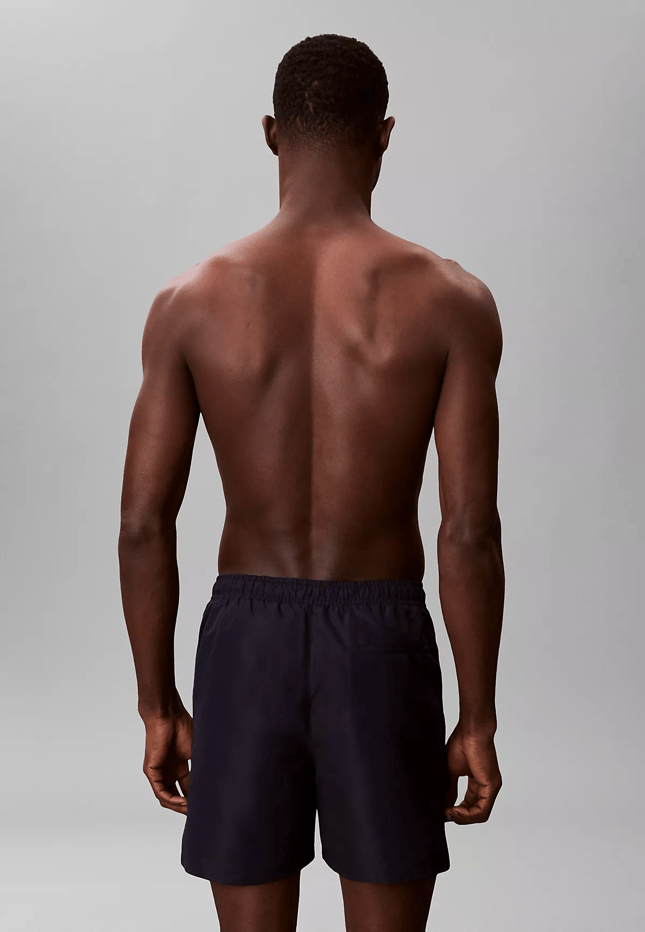 Calvin Klein Erkek Logo Baskılı Hızlı Kuruyan Kumaş Beli Lastikli Lacivert Deniz Şortu LV00N61047-0PP