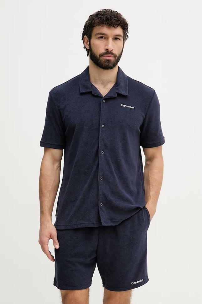 Calvin Klein Erkek Logo Detaylı Hızlı Kuruyan Kumaşlı Lacivert Deniz Şortu LV00NM2989-0PP