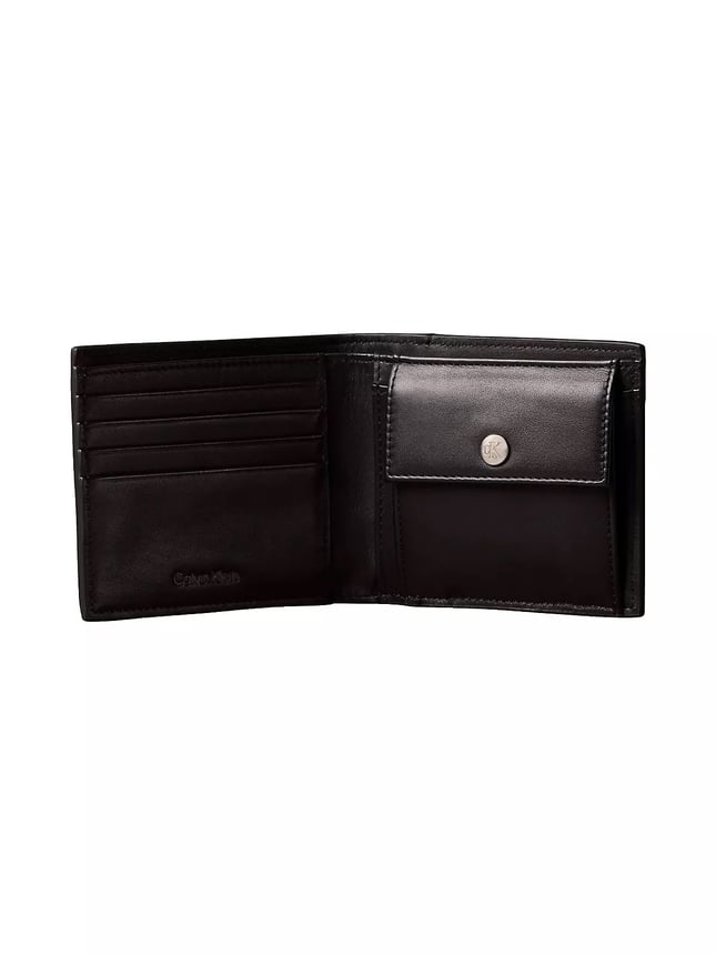 Calvin Klein Erkek Logo Desenli Bozuk Para Bölmeli Çok Kartlıklı Katlanır Siyah Cüzdan LV04D1085G-UB1