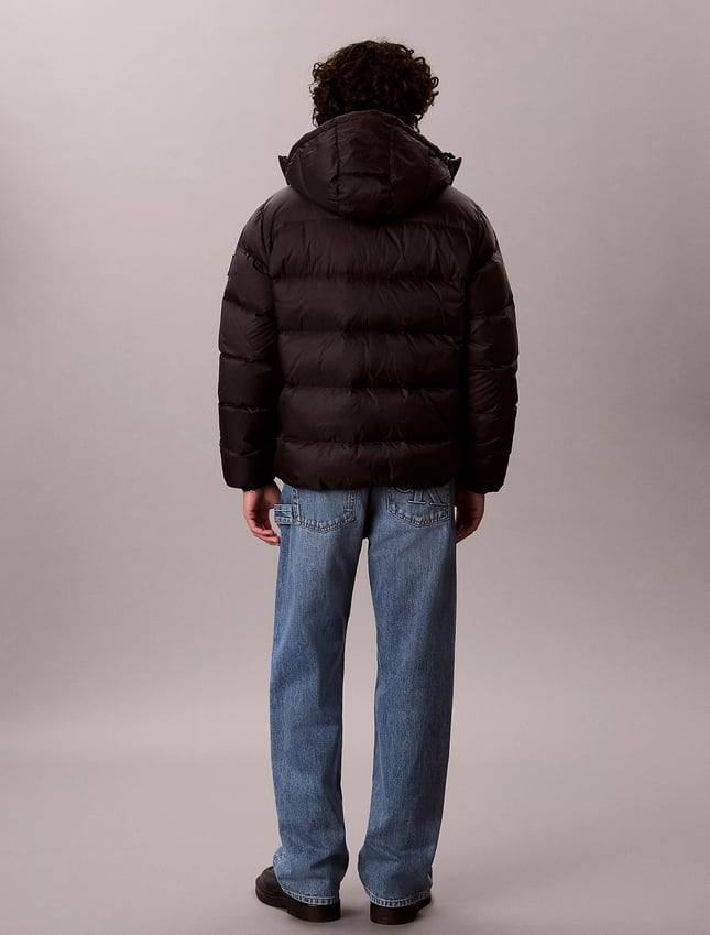 Calvin Klein Erkek Normal Kesim Kuş Tüyü Dolgulu Kapitone Tasarımlı Çıkarılabilir Kapüşonlu Siyah Mont LV04RG515G-UB1