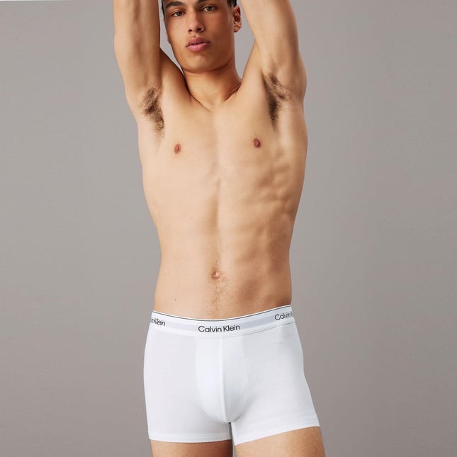 Calvin Klein Erkek Pamuklu Slim Fit Beli Elastik Bantlı 3lü Beyaz Boxer LV00NB4392-100