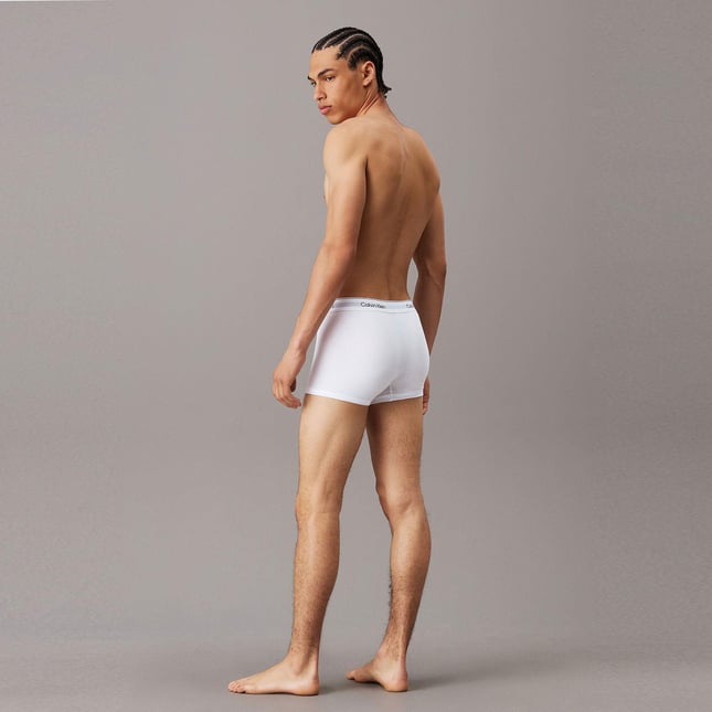 Calvin Klein Erkek Pamuklu Slim Fit Beli Elastik Bantlı 3lü Beyaz Boxer LV00NB4392-100