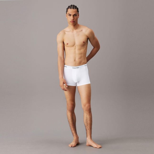 Calvin Klein Calvin Klein Erkek Pamuklu Slim Fit Beli Elastik Bantlı 3'lü Beyaz Boxer LV00NB4392-100