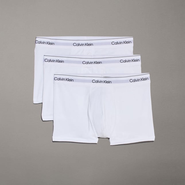 Calvin Klein Erkek Pamuklu Slim Fit Beli Elastik Bantlı 3lü Beyaz Boxer LV00NB4392-100