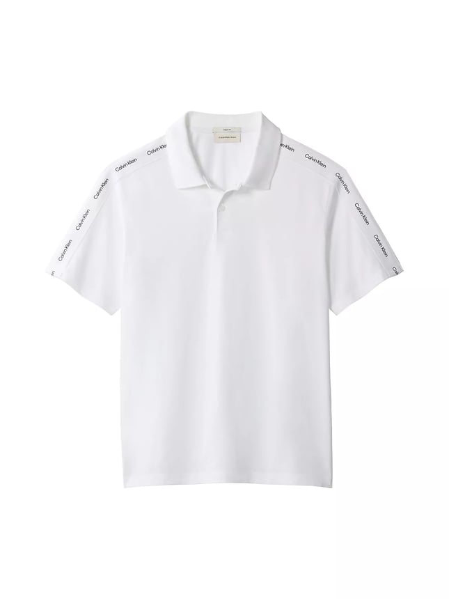 Calvin Klein Erkek Regular Fit %100 Pamuklu Düğmeli Polo Yaka Logo Bantlı Kısa Kollu Beyaz Polo Yaka T-Shirt LV04RH202G-YAF