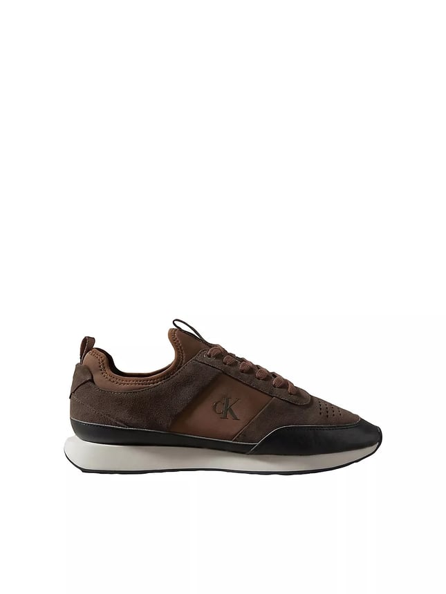 Calvin Klein Calvin Klein Erkek Süet Yüzey Airfit Tabanlı Esnek Bilekli Monogram Logolu Kahverengi Sneaker HM0HM02305-0H2