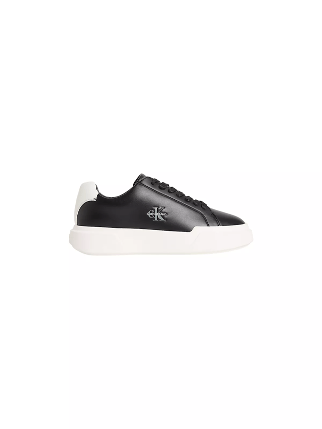 Calvin Klein Calvin Klein Kadın Bağcıklı Rahat Taban Logo Detaylı Deri Günlük Siyah Sneaker YW0YW01947-06W