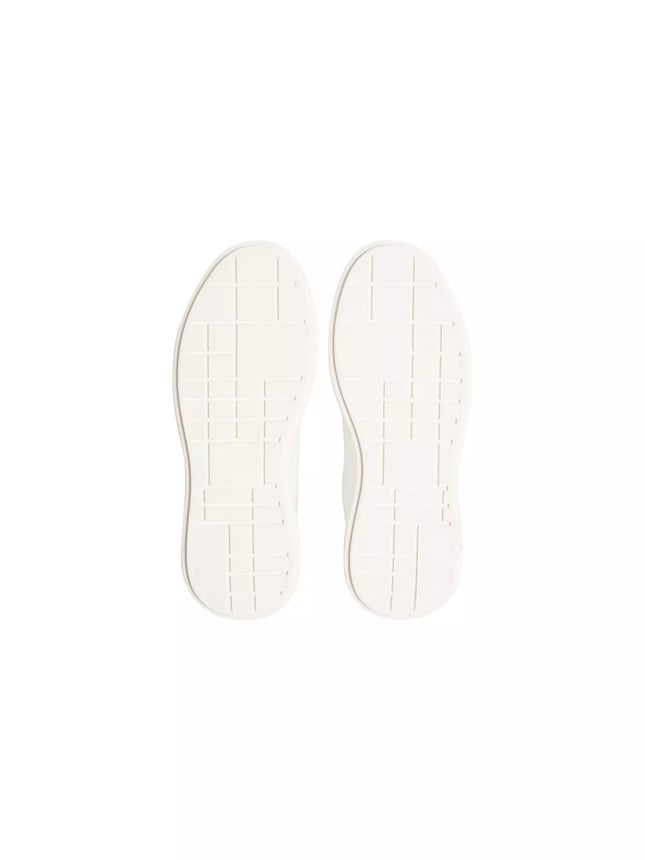 Calvin Klein Kadın Bağcıklı Rahat Taban Logo Detaylı Deri Günlük Beyaz-Siyah Sneaker YW0YW01947-06X