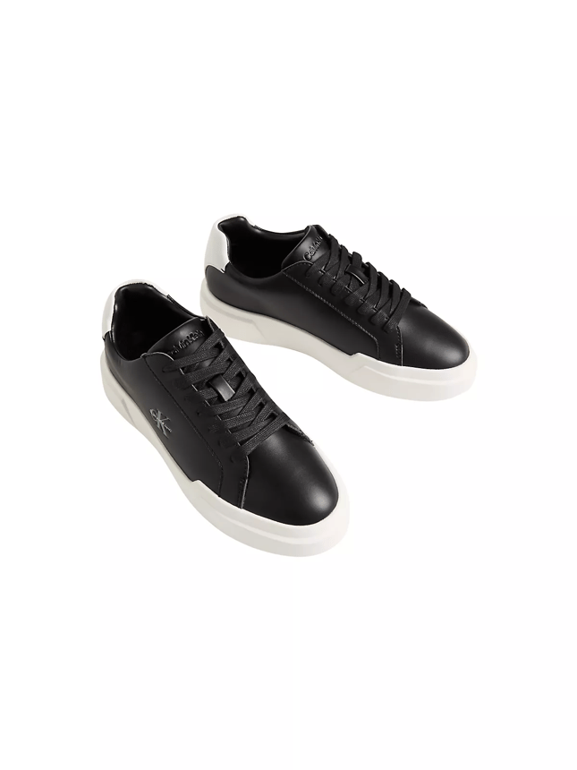 Calvin Klein Kadın Bağcıklı Rahat Taban Logo Detaylı Deri Günlük Siyah Sneaker YW0YW01947-06W