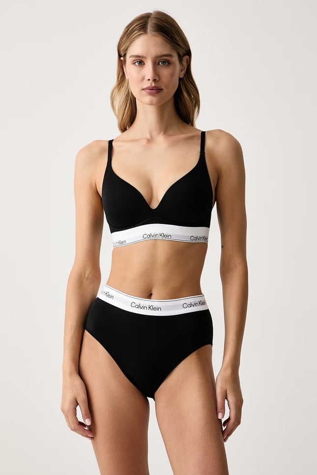 Calvin Klein Kadın Balensiz Push Up Dolgulu Siyah Bralet LV00QF8992-UB1