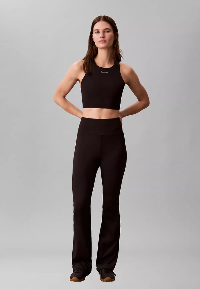 Calvin Klein Kadın Beli Lastikli Dar Kesim Geniş Paçalı Siyah Tayt LVGWS6L648-UB1