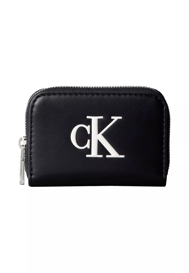 Calvin Klein Calvin Klein Kadın CK Desenli Fermuar Kapamalı Kart Bölmeli Siyah Cüzdan LV04F1154G-3L2