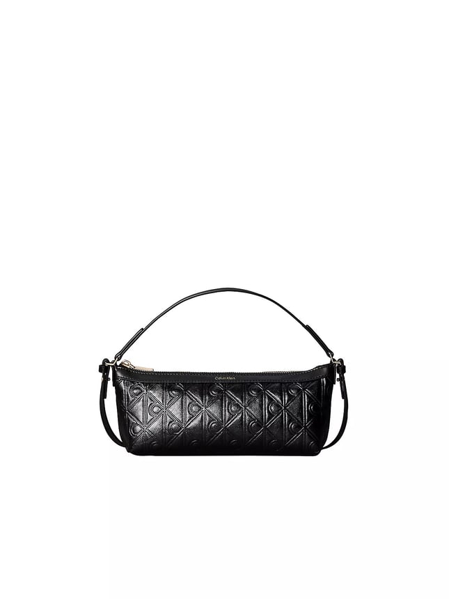 Calvin Klein Calvin Klein Kadın CK Logolu Çapraz Omuz Askılı Deri Fermuar Kapamalı Siyah Çanta LV04F3873G-UB1