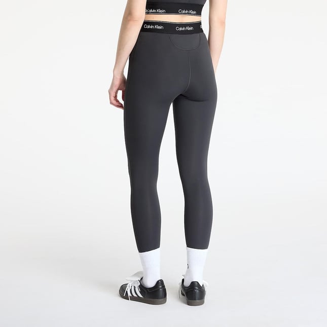 Calvin Klein Kadın Dar Kesim Beli Marka Logolu Elsatik Bantlı Dar Kısa Paçalı Siyah Tayt LVGWS5L609-UB1