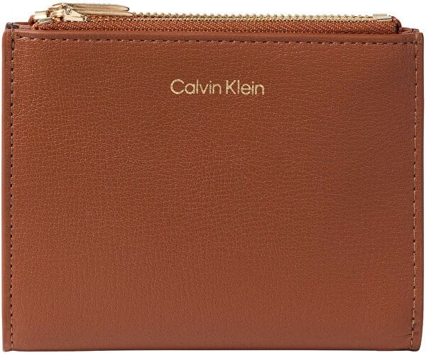 Calvin Klein Kadın Deri Fermuar Kapama Nakit Ve Kart Bölmeli Metal Logo Kahverengi Cüzdan LV04F1135G-VG4