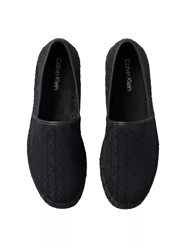 Calvin Klein Kadın Dikiş Detaylı Düşük Bilekli Kanvas Siyah Espadril HW0HW03032-0GJ
