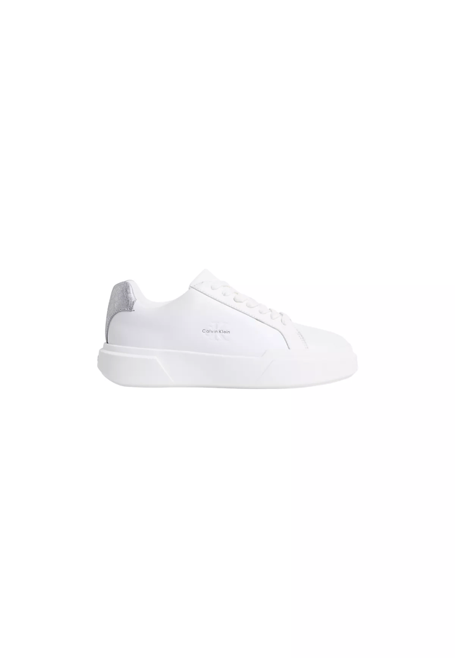 Calvin Klein Kadın Düşük Bilekli TH Logo Detaylı Deri Beyaz Sneaker HW0HW02988-05Y