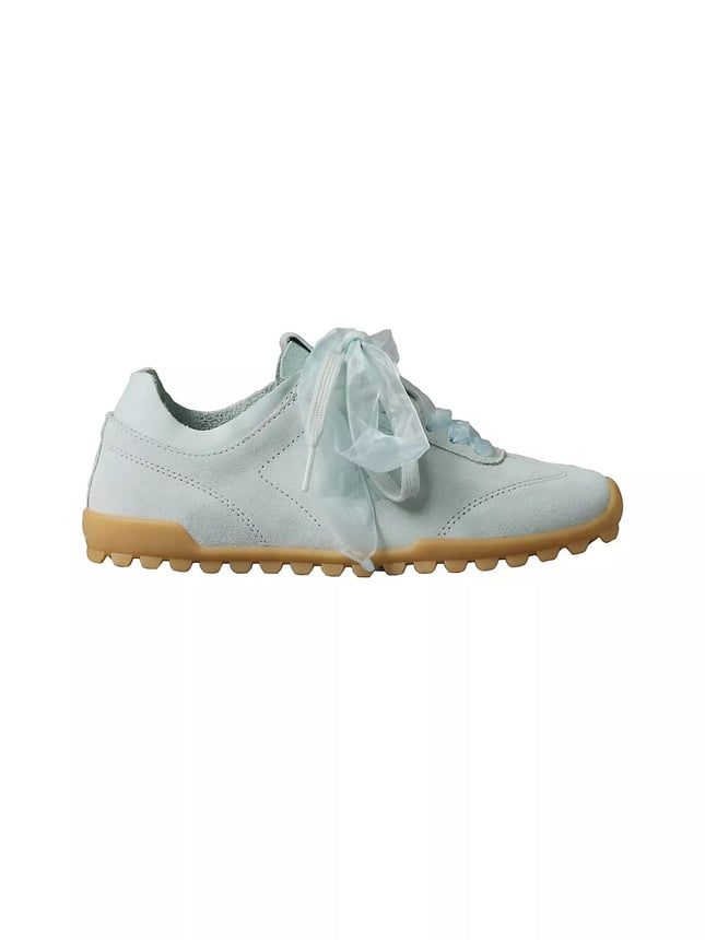 Calvin Klein Calvin Klein Kadın Düşük Bilekli Tül Detaylı Süet Mavi Sneaker HW0HW03150-PFD