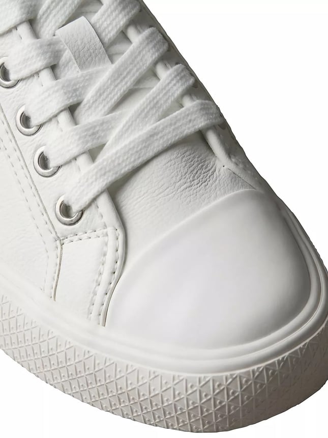 Calvin Klein Kadın Düşük Bilekli CK Logo Detaylı Hakiki Deri Beyaz Sneaker HW0HW03077-0K4