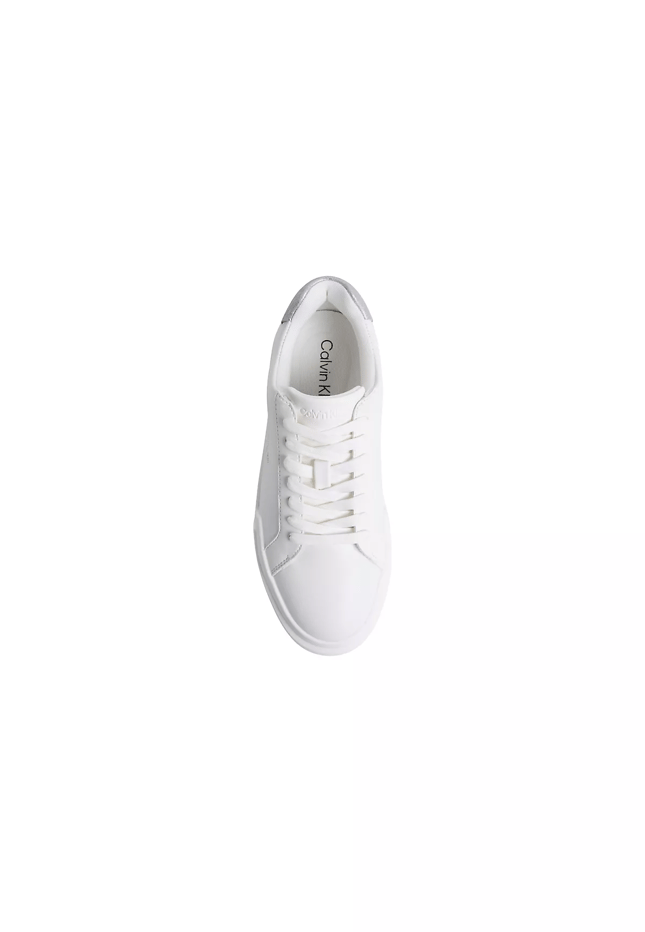 Calvin Klein Kadın Düşük Bilekli TH Logo Detaylı Deri Beyaz Sneaker HW0HW02988-05Y