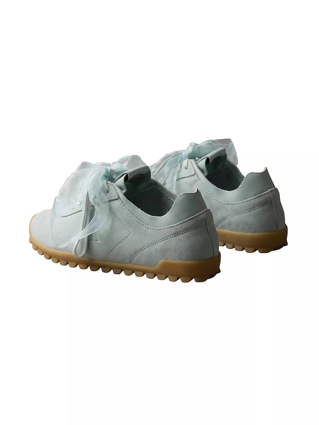Calvin Klein Kadın Düşük Bilekli Tül Detaylı Süet Mavi Sneaker HW0HW03150-PFD