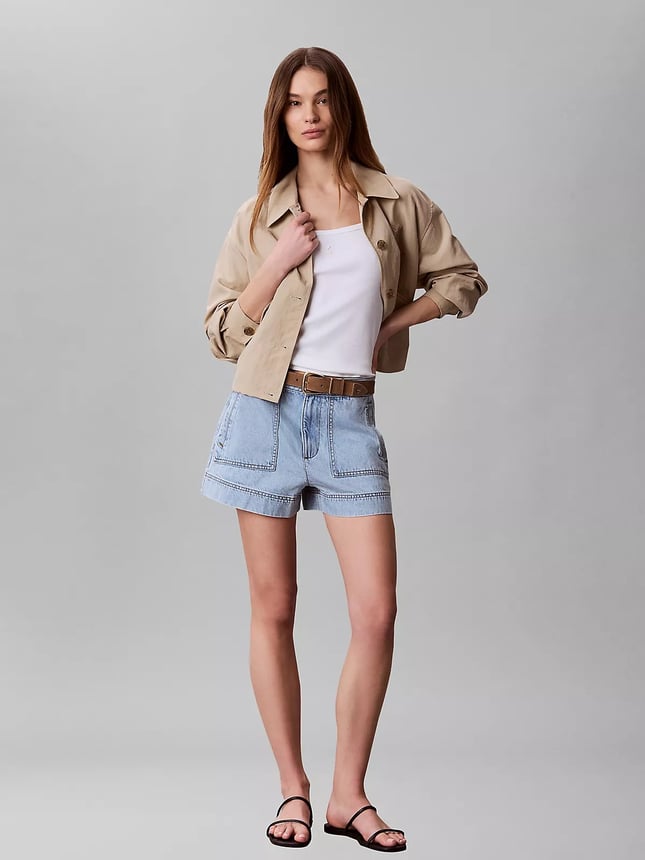Calvin Klein Kadın İp Askılı Kare Yaka CK Logo İşlemeli Beyaz Atlet LV047G208G-YAF