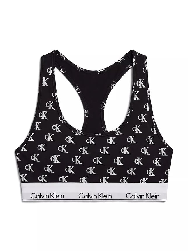 Calvin Klein Calvin Klein Kadın Kare Yaka Lastikli Dar Calvin Yazı Desenli Siyah3 Bralet LV00QF8493-JGJ