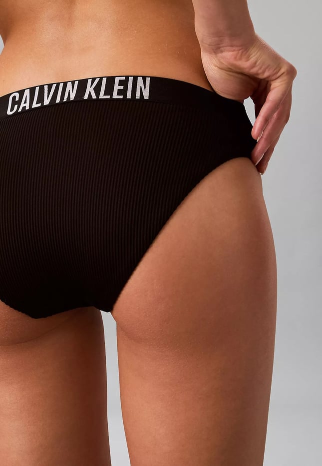 Calvin Klein Kadın Logo Detaylı Elastik Bel Bantlı Siyah Bikini Altı LV00Q61240-UB1