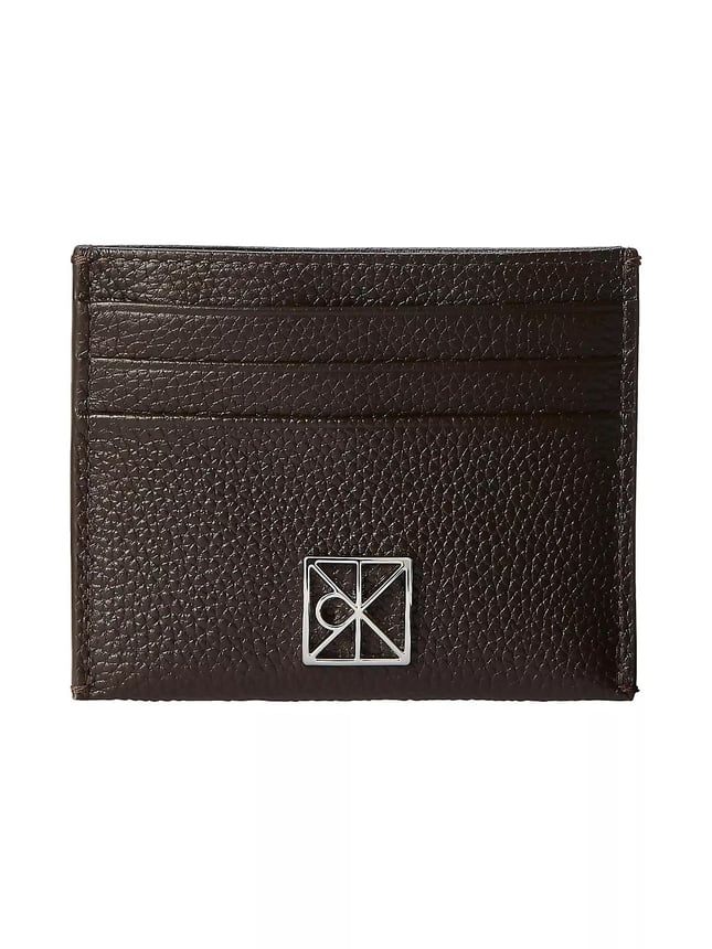 Calvin Klein Calvin Klein Kadın Metalik CK Logolu Hakiki Deri Kahverengi Kartlık LV04F1119G-BAL