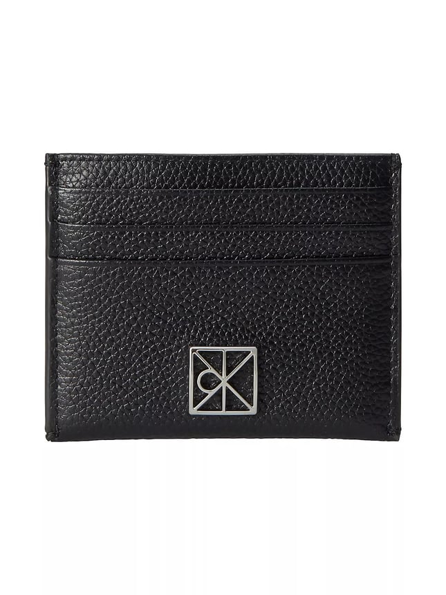Calvin Klein Calvin Klein Kadın Metalik CK Logolu Hakiki Deri Siyah Kartlık LV04F1119G-UB1