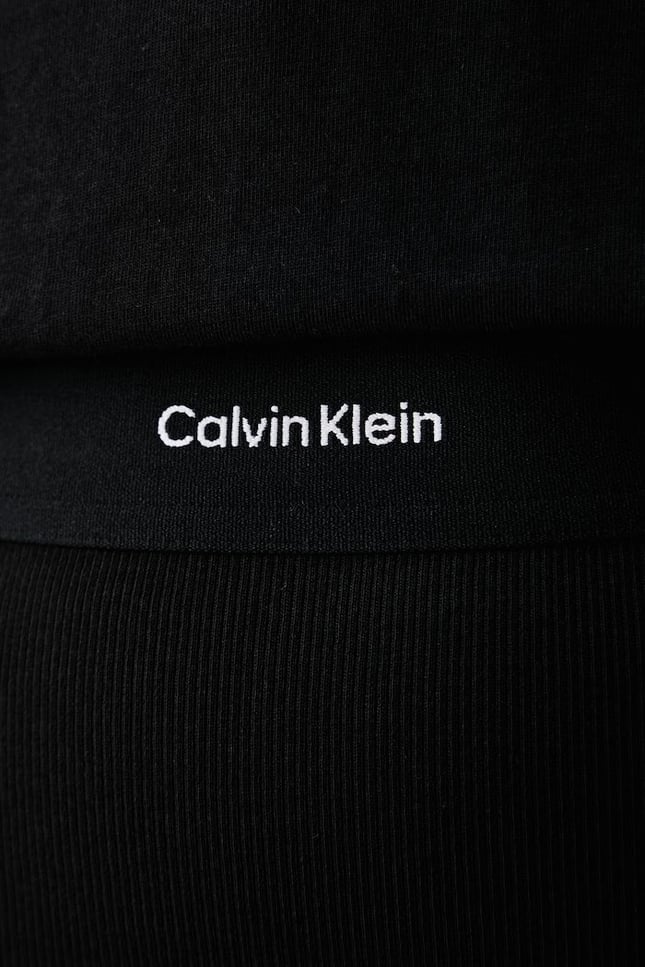 Calvin Klein Kadın Normal Kalıp Beli Lastikli Pamuklu Fitilli Örgü Kumaş Midi Boy Siyah Etek LV047H241G-UB1