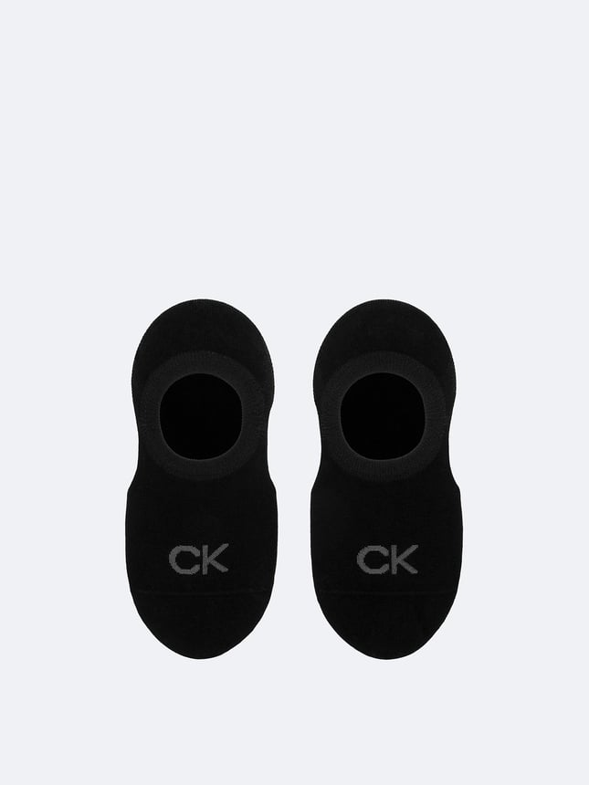 Calvin Klein Calvin Klein Kadın Pamuklu Yumuşak Kumaş CK Logo İşlemeli İkili Paket Siyah Çorap C701228801-001